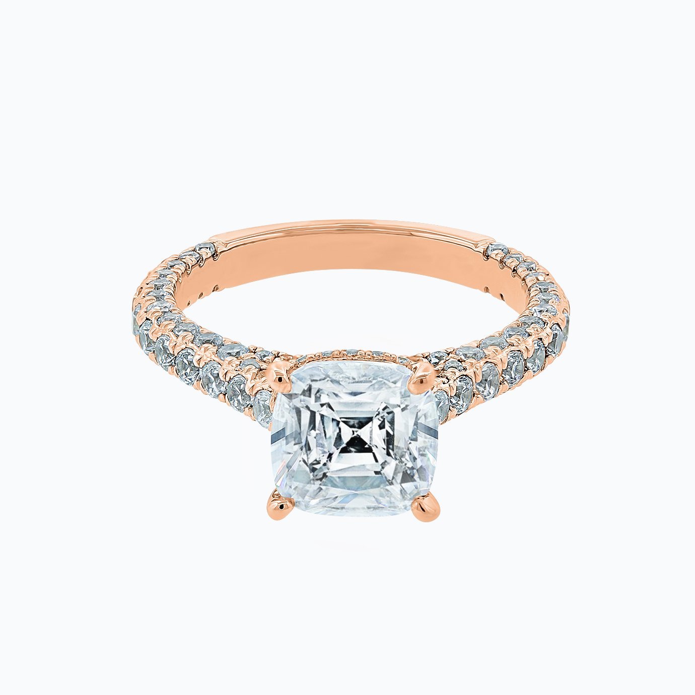 2.0 CT Cushion Hidden Halo CVD F/VS2 Diamond Engagement Ring