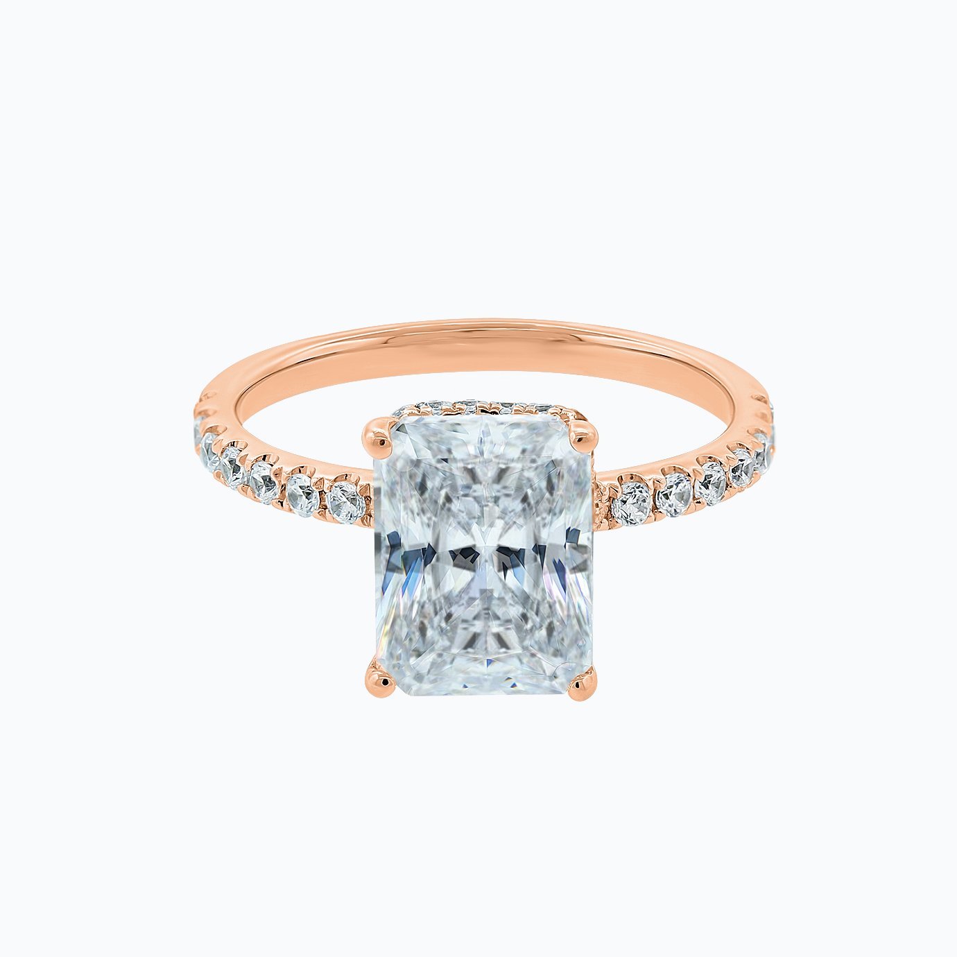 3.0 CT Radiant Hidden Halo CVD F/VS2 Diamond Engagement Ring
