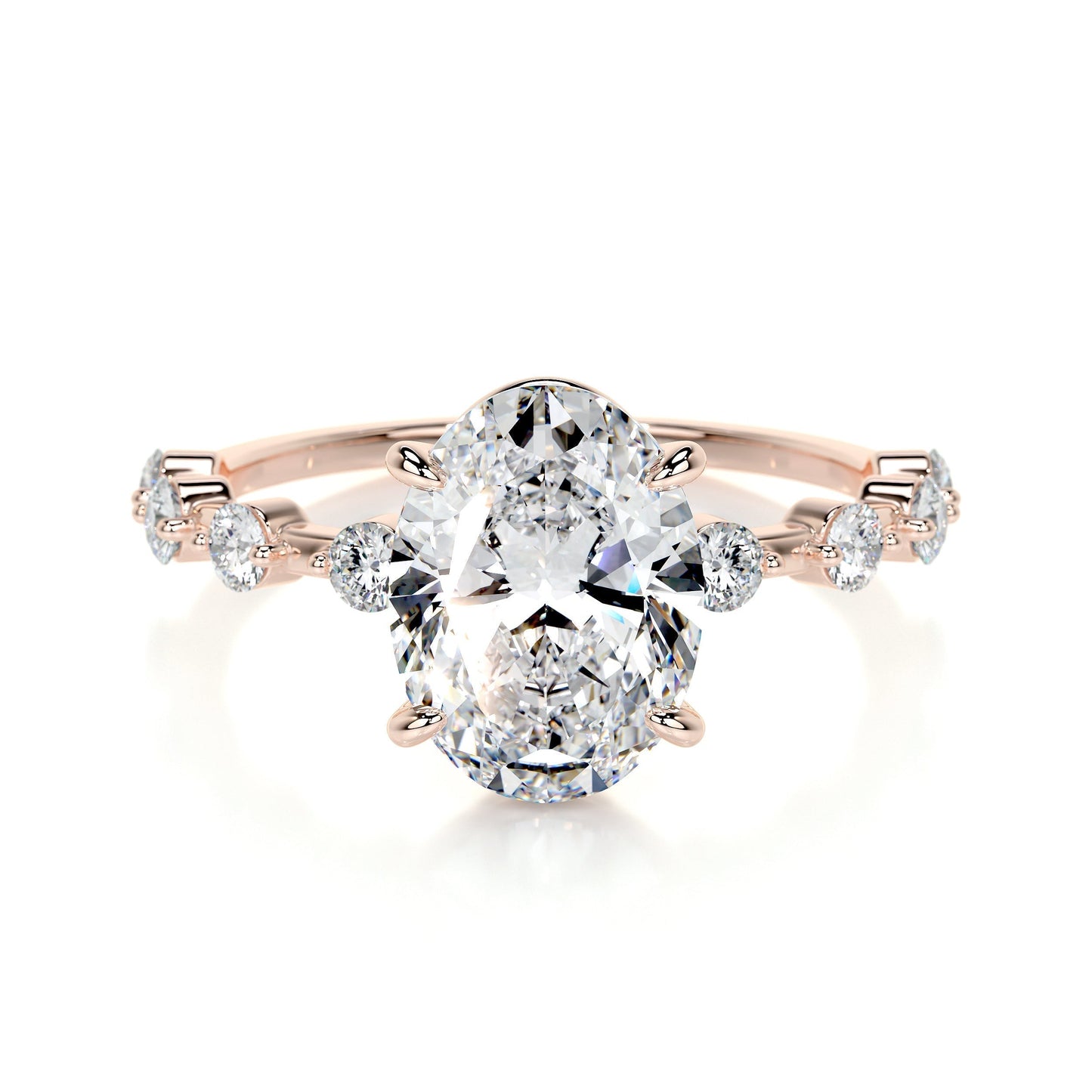3.0 CT Oval Solitaire CVD E/VS1 Diamond Engagement Ring