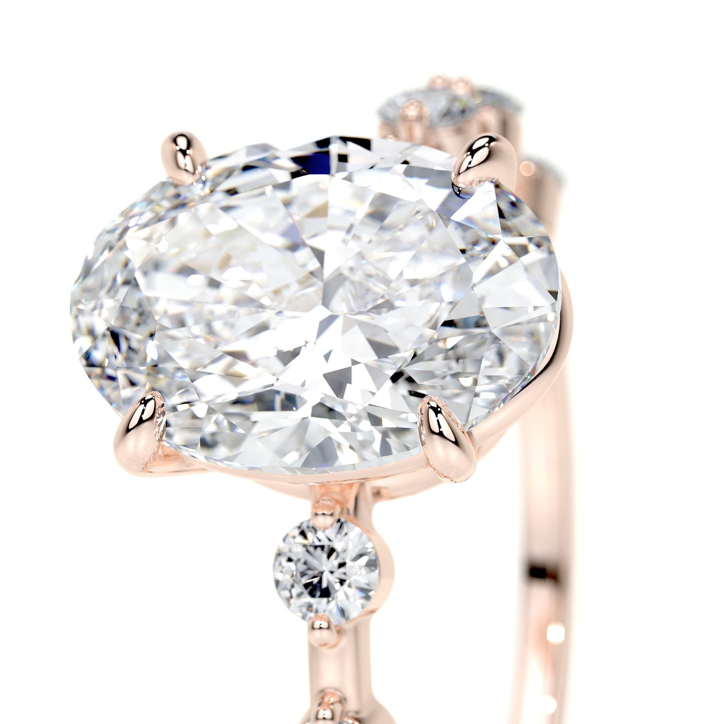3.0 CT Oval Solitaire CVD E/VS1 Diamond Engagement Ring