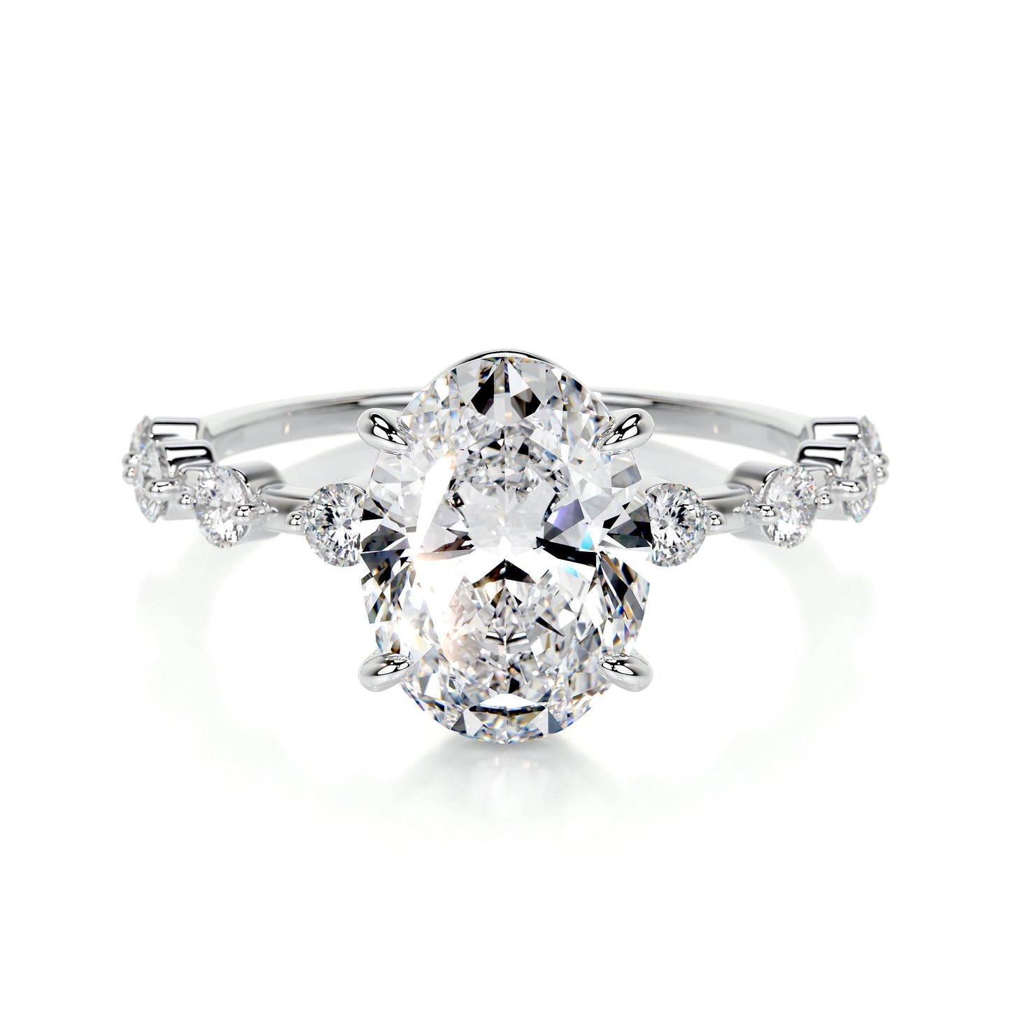 3.0 CT Oval Solitaire CVD E/VS1 Diamond Engagement Ring