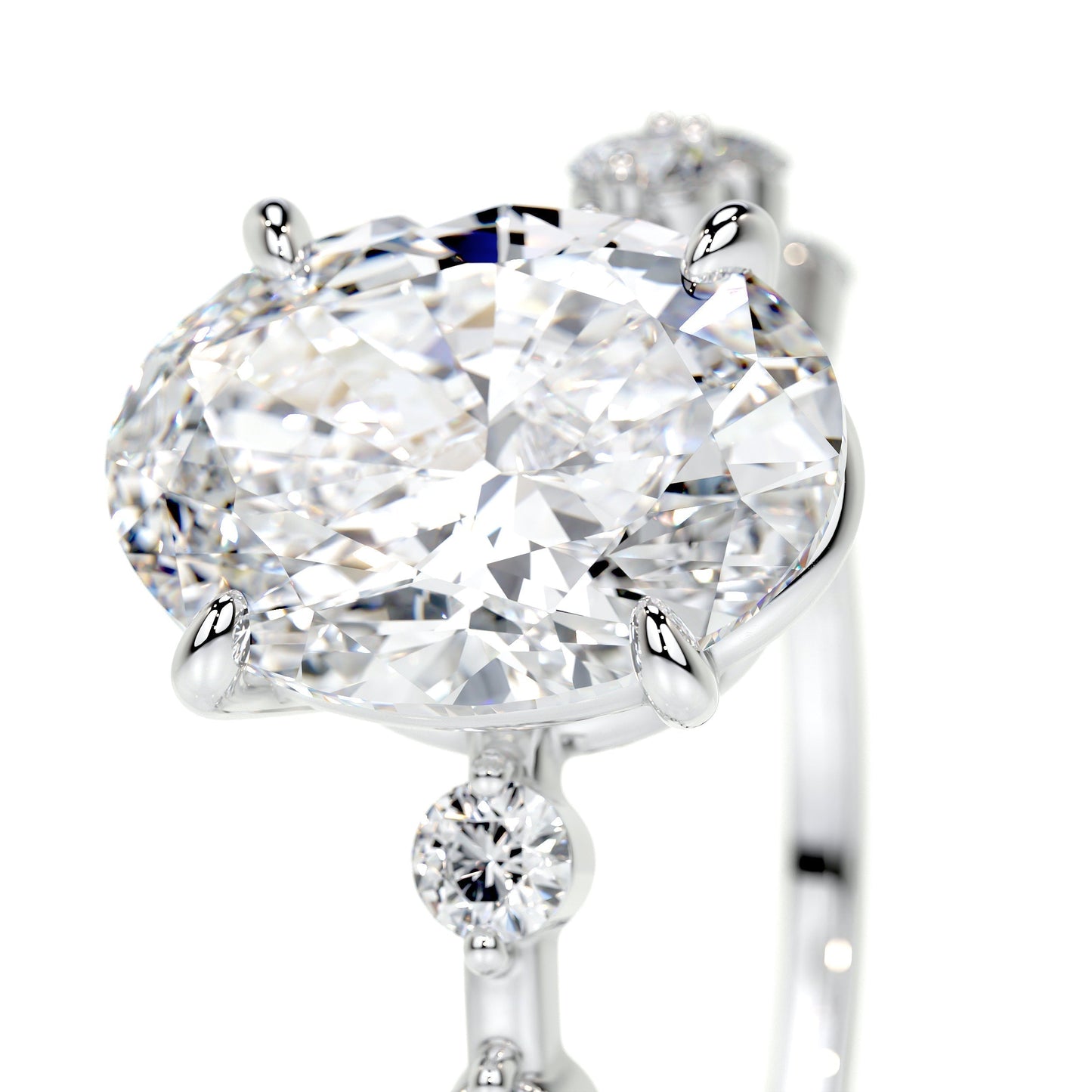 3.0 CT Oval Solitaire CVD E/VS1 Diamond Engagement Ring