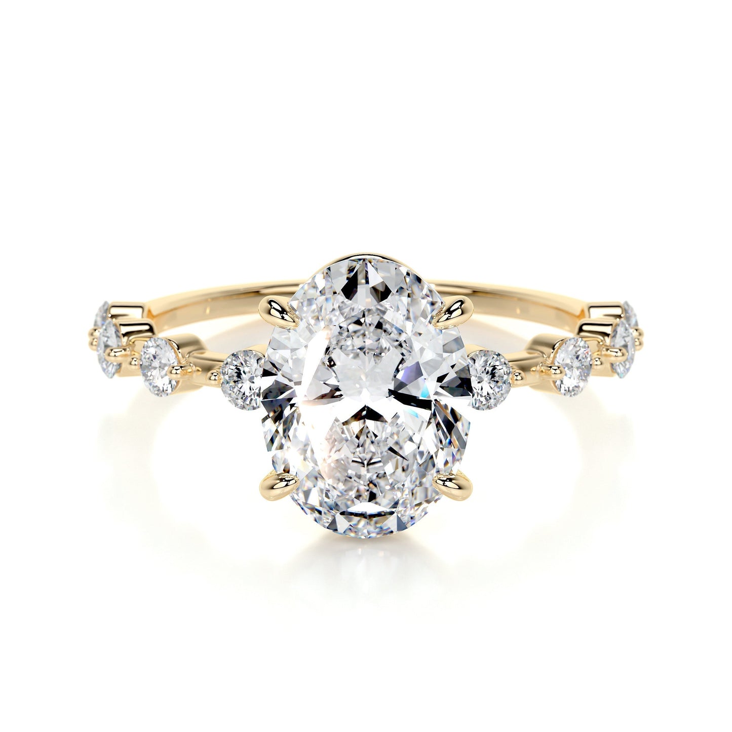 3.0 CT Oval Solitaire CVD E/VS1 Diamond Engagement Ring