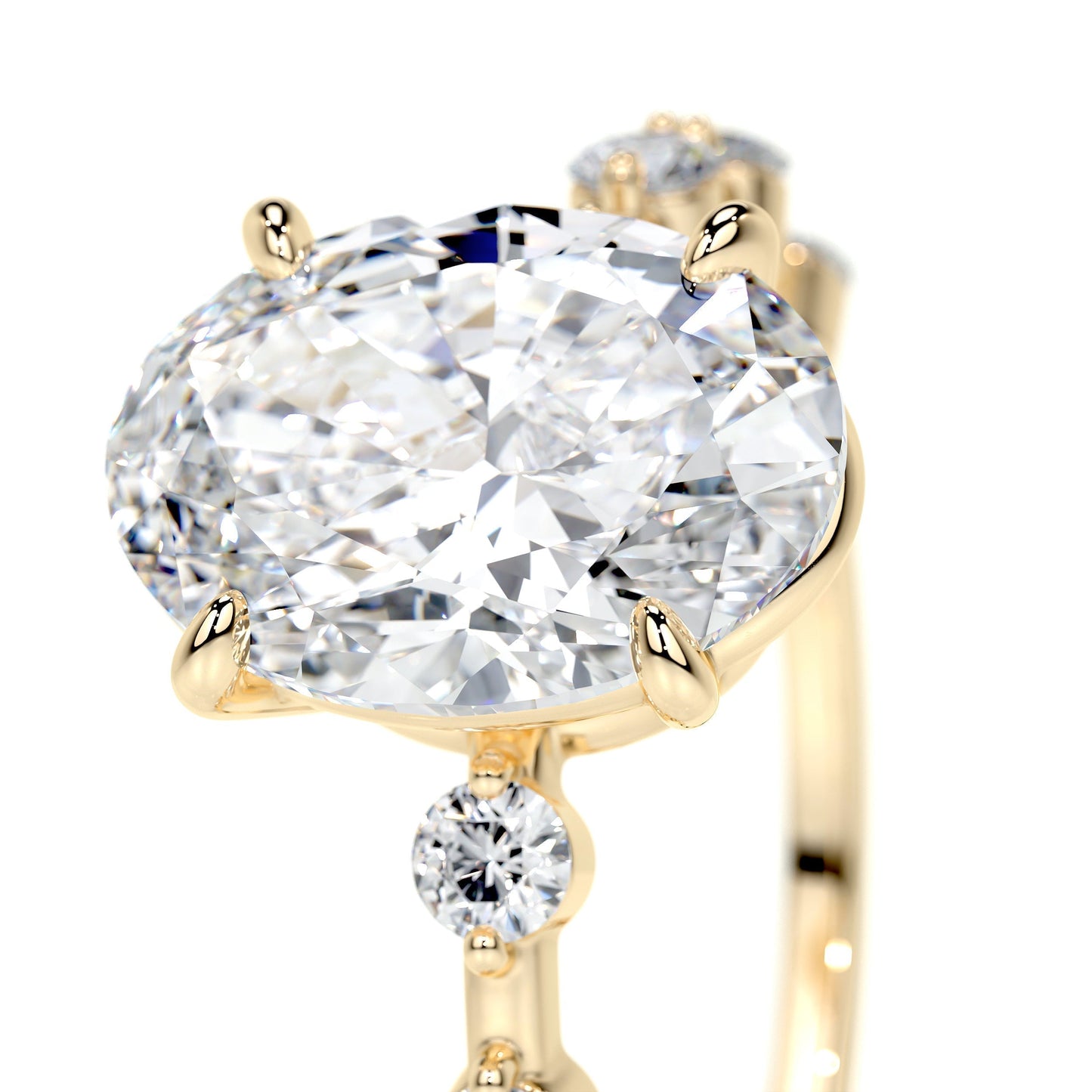3.0 CT Oval Solitaire CVD E/VS1 Diamond Engagement Ring