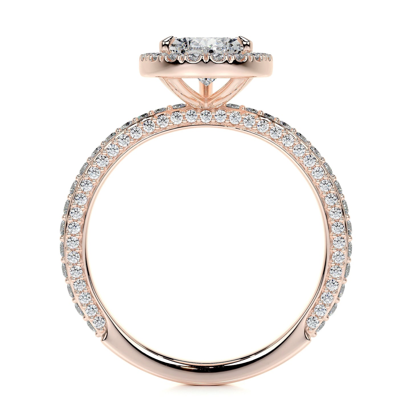 2.0 CT Pear Halo CVD F/VS2 Diamond Engagement Ring