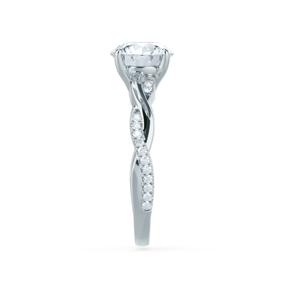 0.75 CT Round Solitaire Twisted CVD E/VVS2 Diamond Engagement Ring