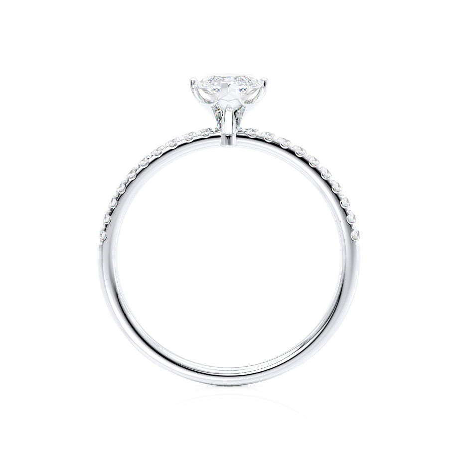 1 CT Marquise Pave Lab Grown Diamond Engagement Ring
