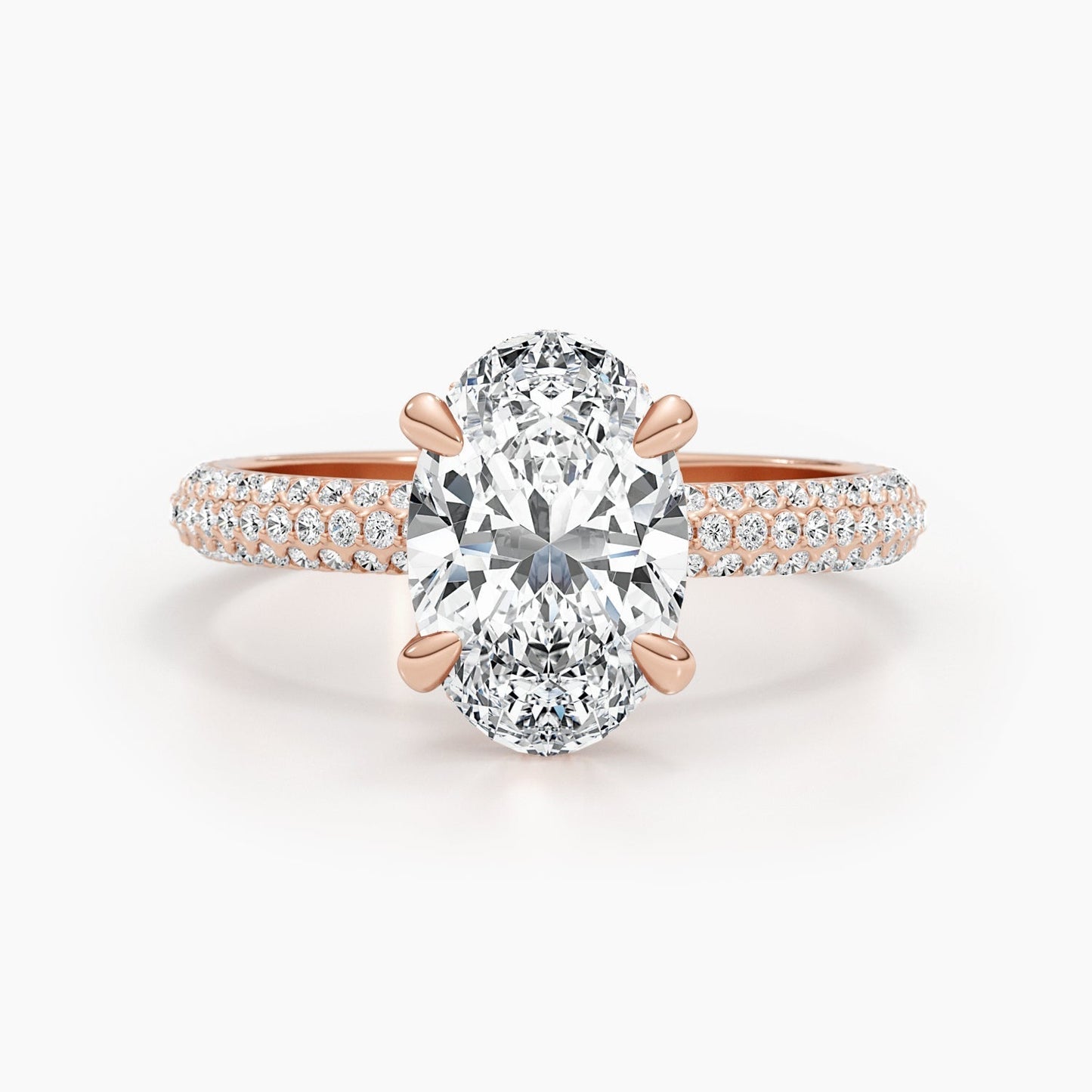 2.81ct Oval E- VS Pave Diamond Engagement Ring