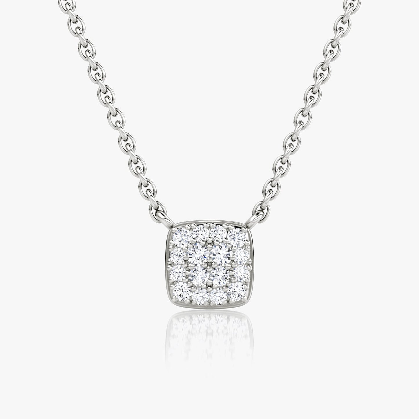 0.10 TCW Round CVD F/VS Diamond Necklace