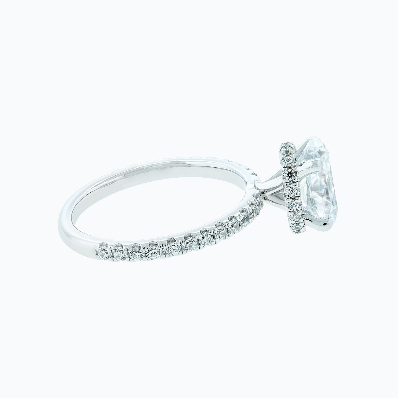 2.50 CT Oval Hidden Halo CVD F/VS2 Diamond Engagement Ring