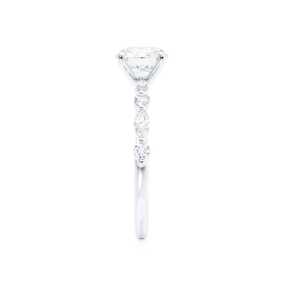 0.9 CT Oval Pave Lab Grown Diamond Engagement Ring