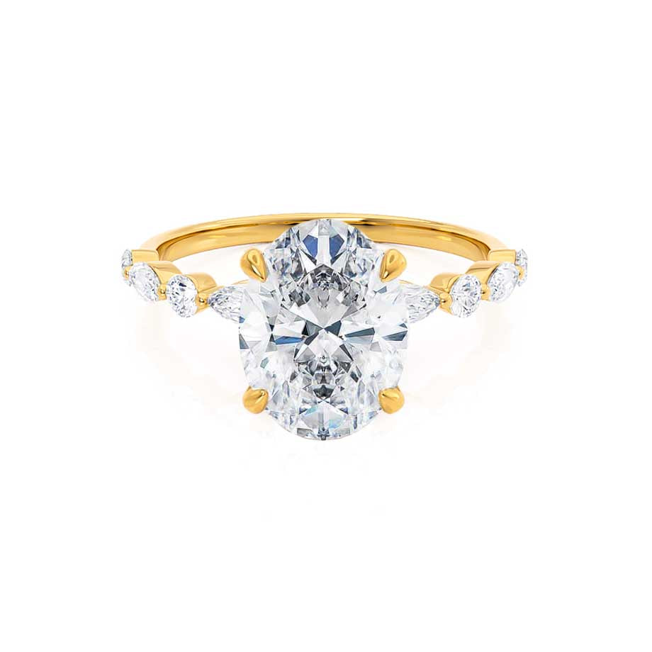 0.9 CT Oval Pave Lab Grown Diamond Engagement Ring
