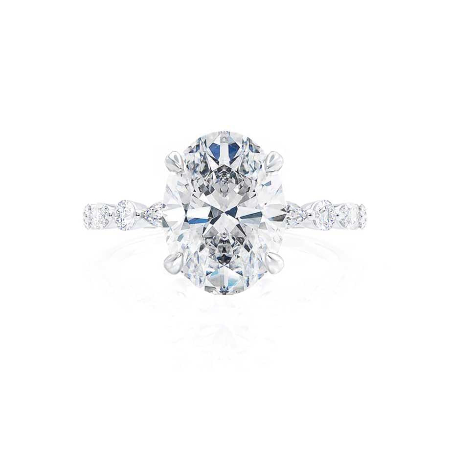 0.9 CT Oval Pave Lab Grown Diamond Engagement Ring