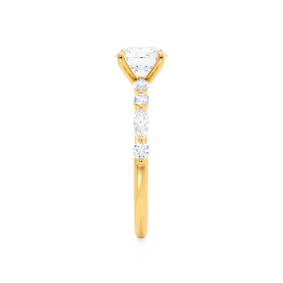 0.9 CT Oval Pave Lab Grown Diamond Engagement Ring