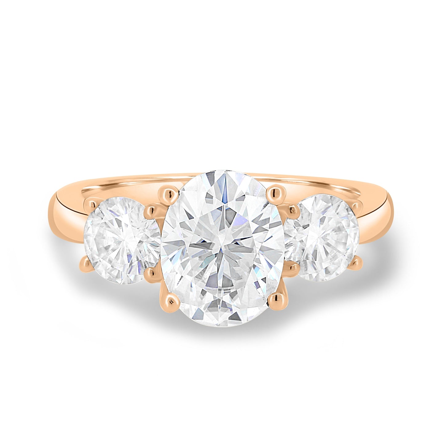 1.68 CT Oval Three Stone CVD F/VS2 Diamond Engagement Ring