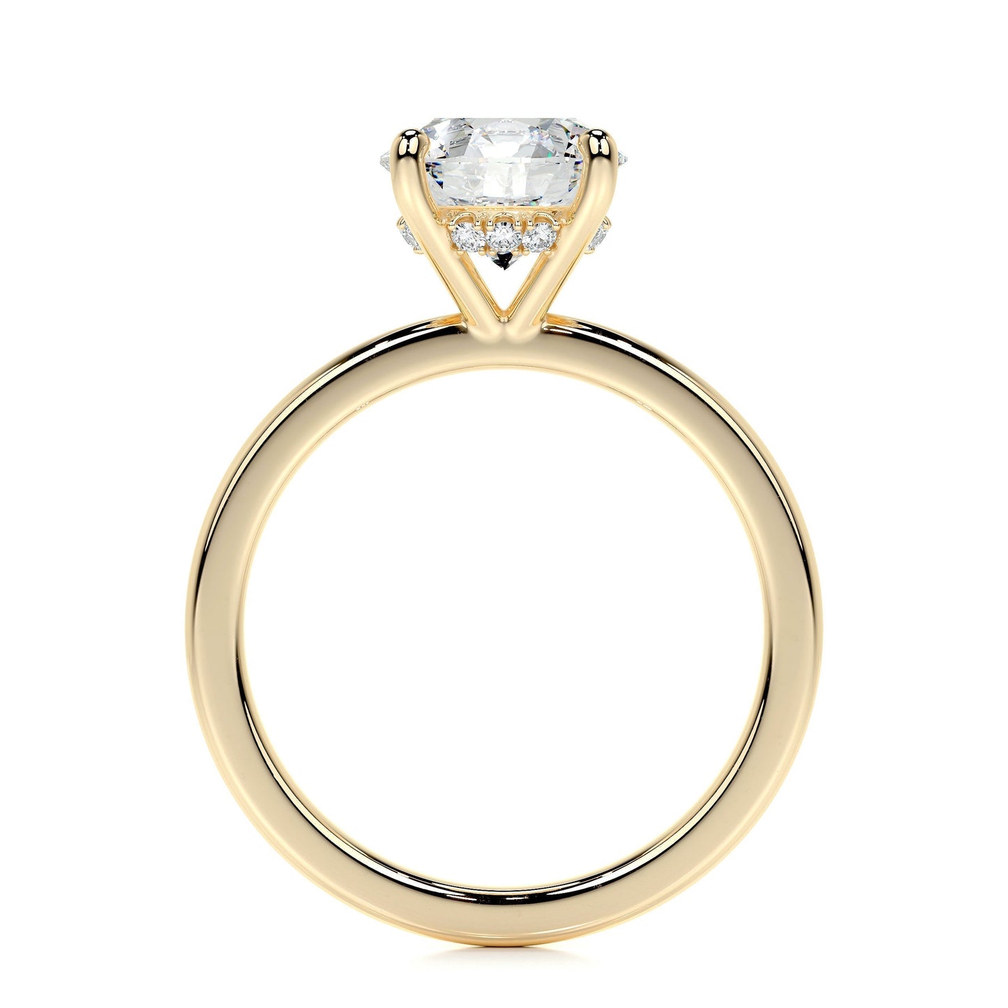 2.0 CT Round Hidden Halo CVD D/VS1 Diamond Engagement Ring