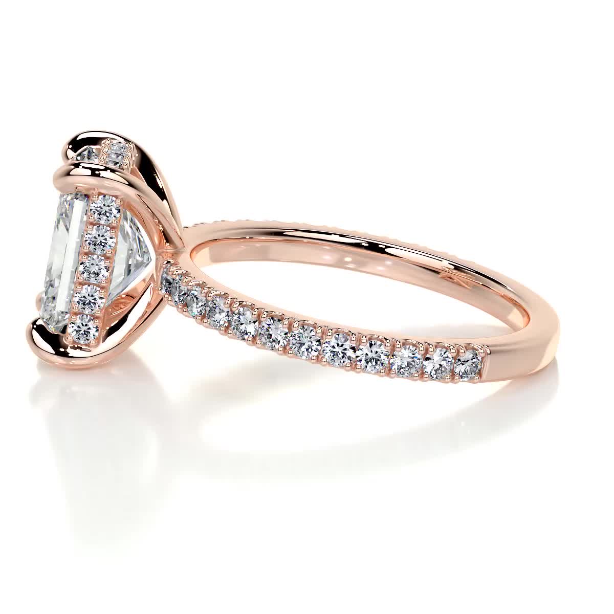 2.0 CT Radiant Hidden Halo CVD E/VS2 Diamond Engagement Ring