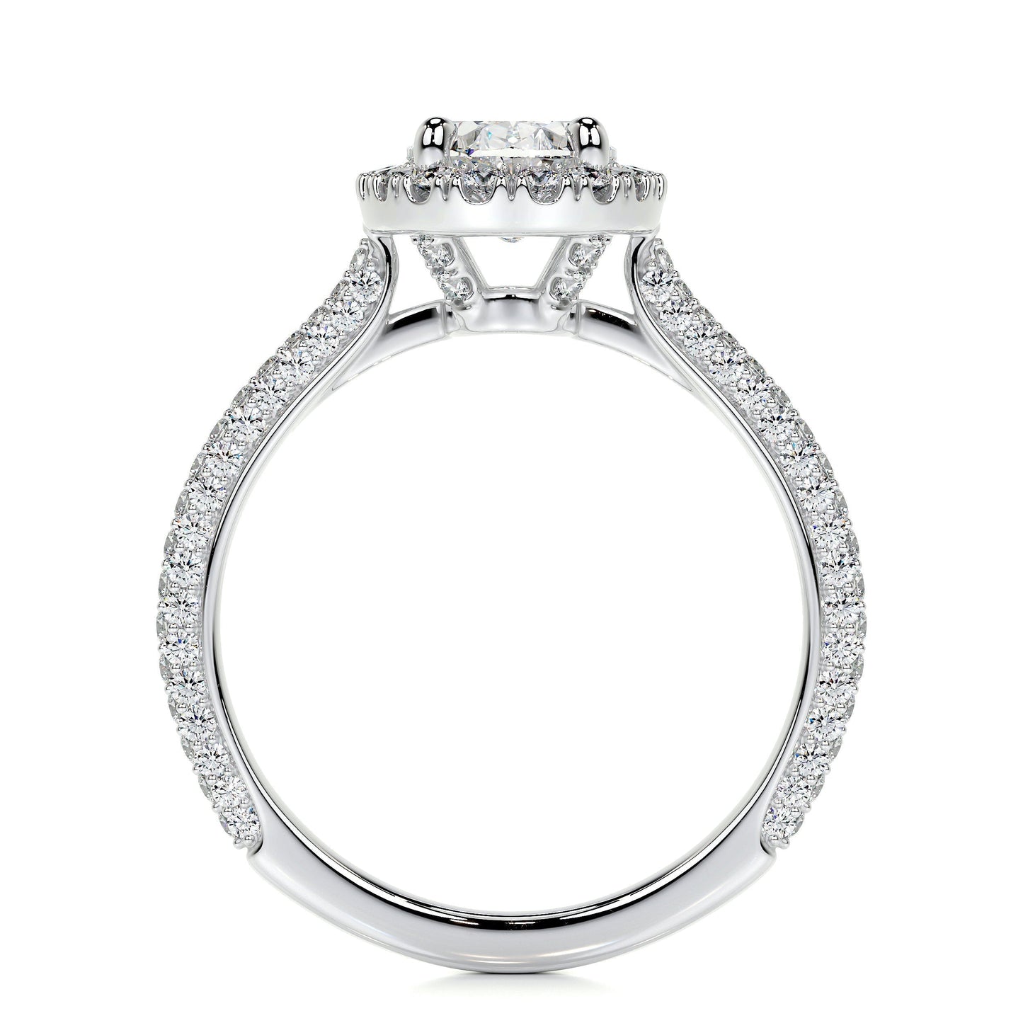 1.50 CT Oval Halo CVD F/VS2 Diamond Engagement Ring