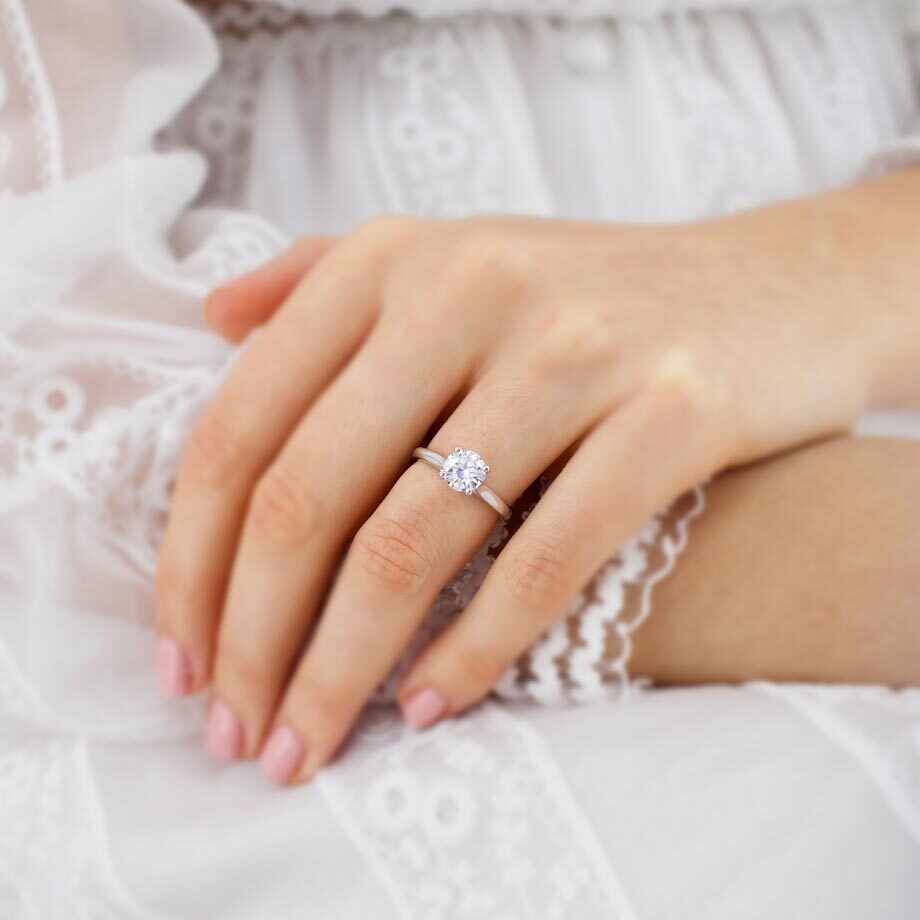 1.2 CT Round Solitaire Lab Grown Diamond Engagement Ring