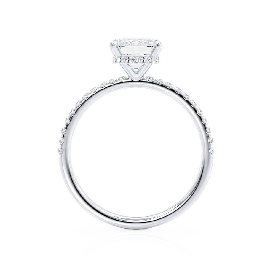 1.75 CT Emerald Pave Lab Grown Diamond Engagement Ring
