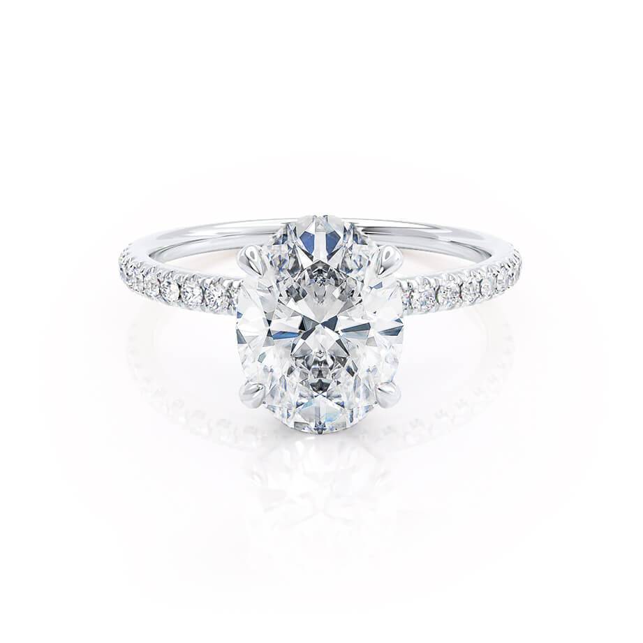 1.50 CT Oval Hidden Halo CVD G/VVS2 Diamond Engagement Ring