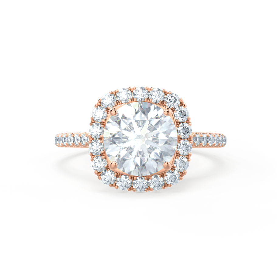 1.0 CT Cushion Halo CVD G/VVS1 Diamond Engagement Ring