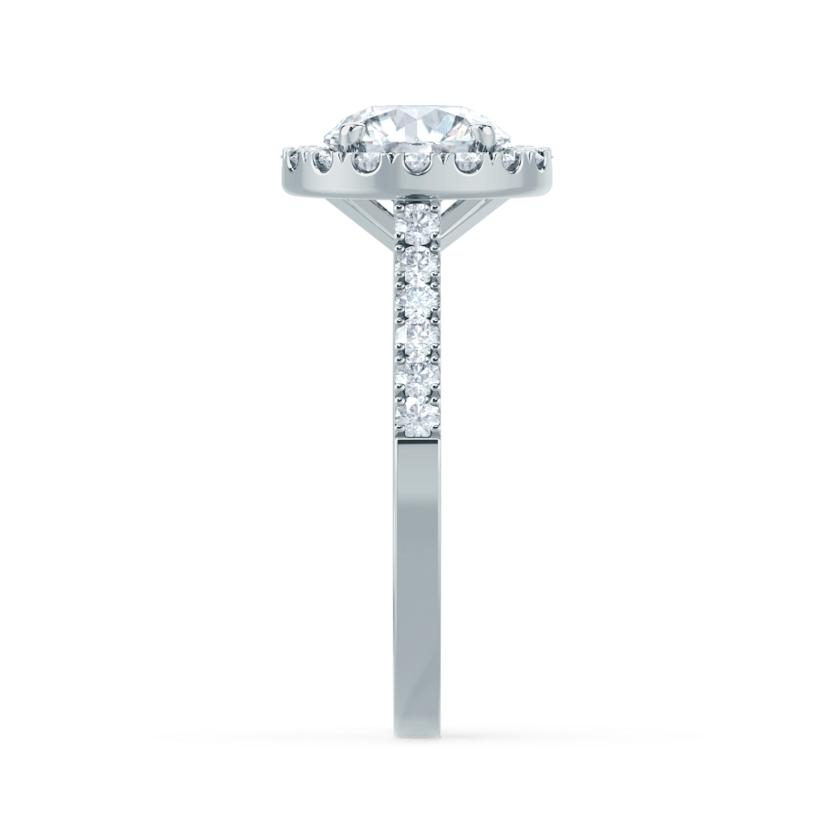 1.0 CT Round Halo CVD F/VS1 Diamond Engagement Ring