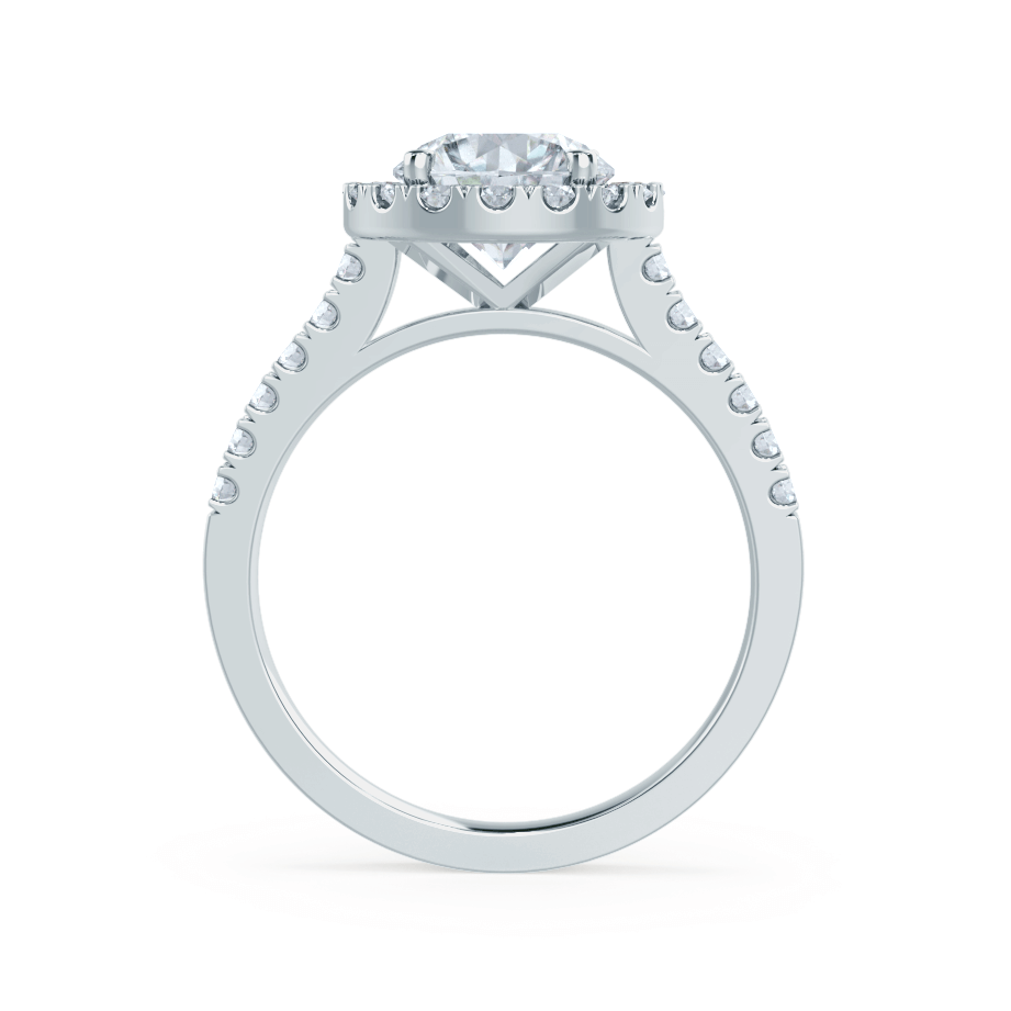 1.00 CT Round Halo CVD G/VS2 Diamond Engagement Ring