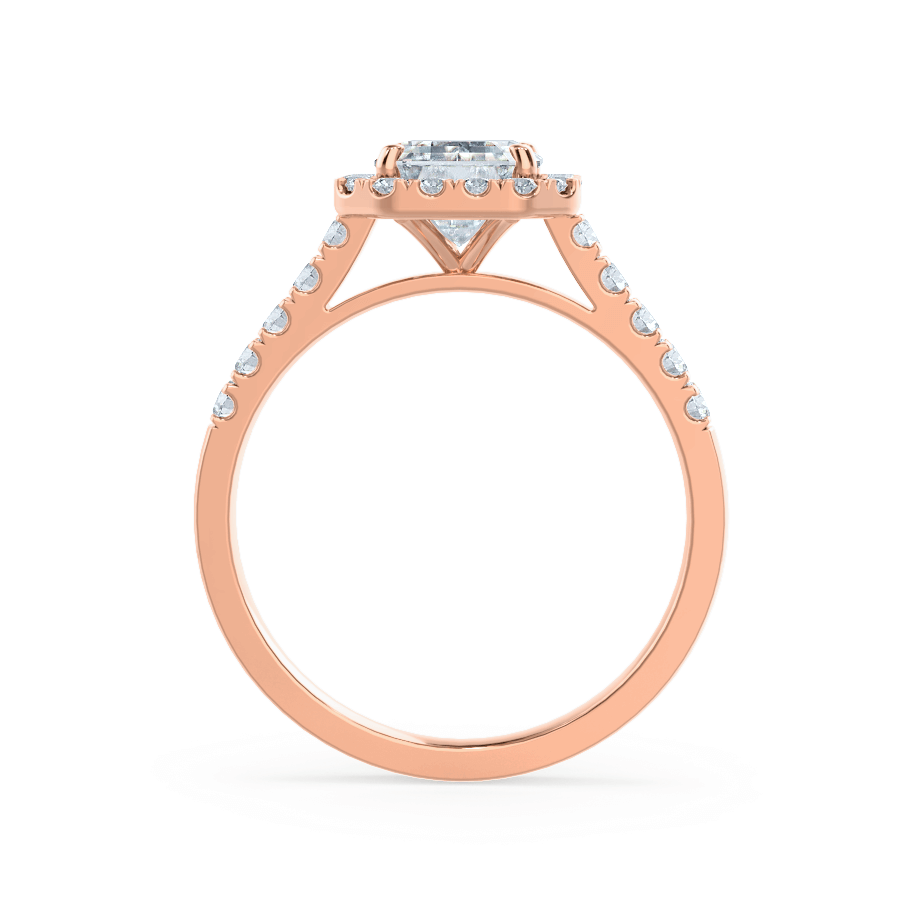 1.01 CT Emerald Halo & Pave Lab Grown Diamond Engagement Ring