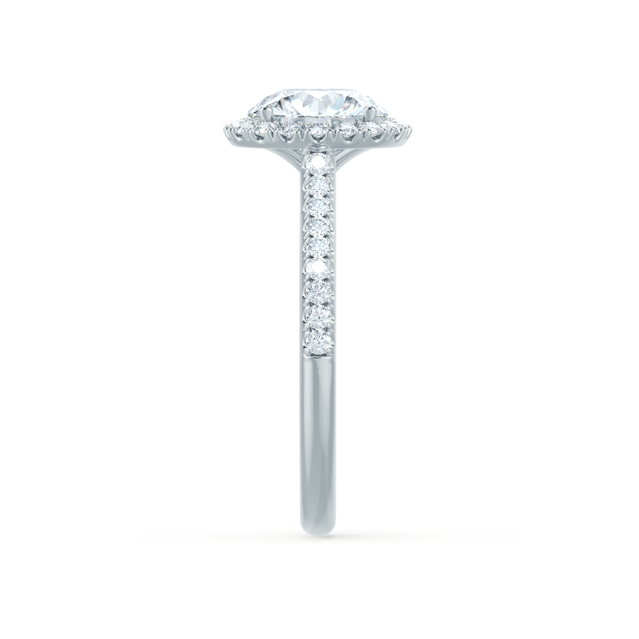 1 CT Round Halo & Pave Lab Grown Diamond Engagement Ring