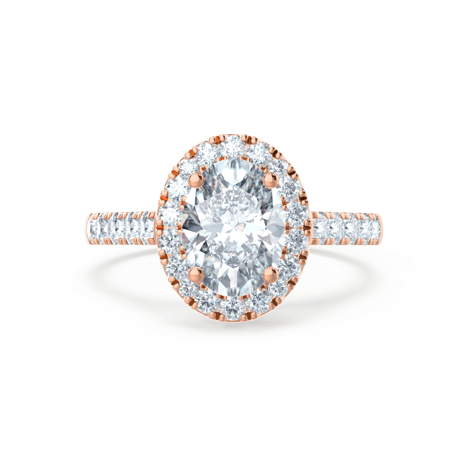 1.5 CT Oval Halo & Pave Lab Grown Diamond Engagement Ring