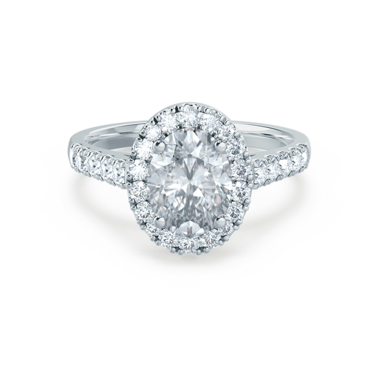 1.50 CT Oval Halo CVD F/VVS1 Diamond Engagement Ring