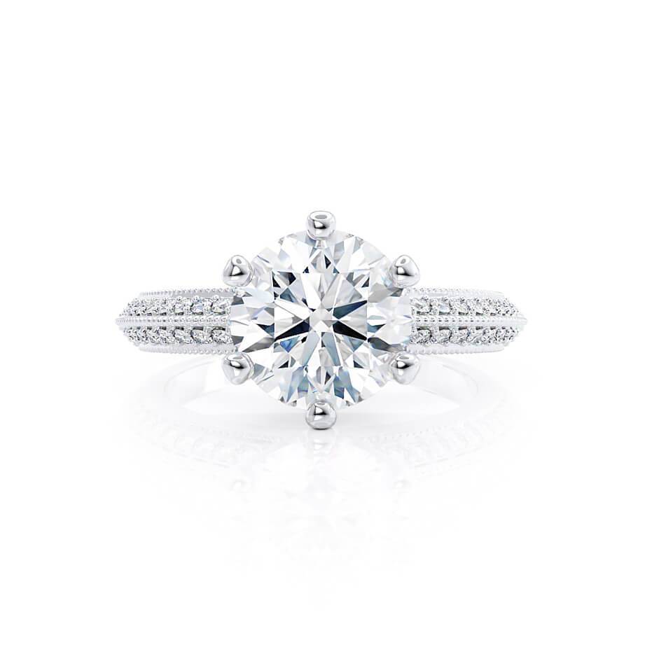 1.0 CT Round Solitaire CVD E/VS1 Diamond Engagement Ring