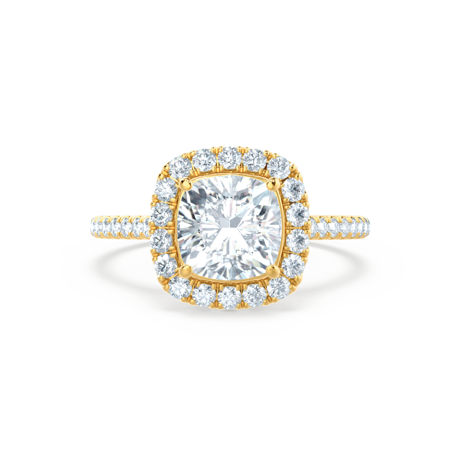 1.20 CT Cushion Halo CVD E/VVS2 Diamond Engagement Ring